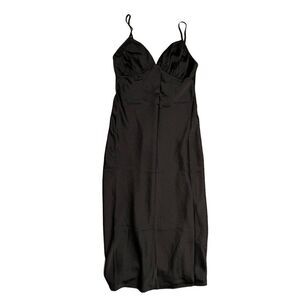 Abercrombie Fitch Dress Women’s S Black Satin Slip Silky Layer Sexy Date Night‎